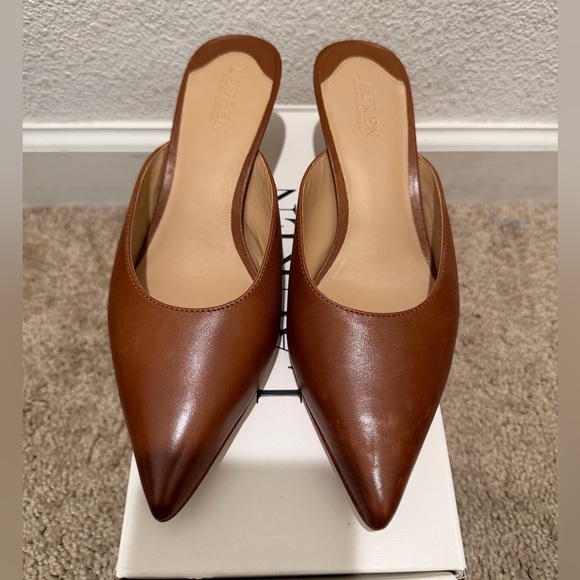 Ralph Lauren Shoes - “New” Ralph Lauren Tan Leather Women's Mules size5 S-(Display)